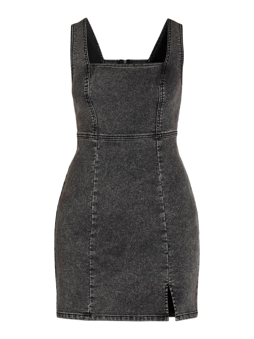 No Boundaries Black Sleeveless Bodycon Denim Dress